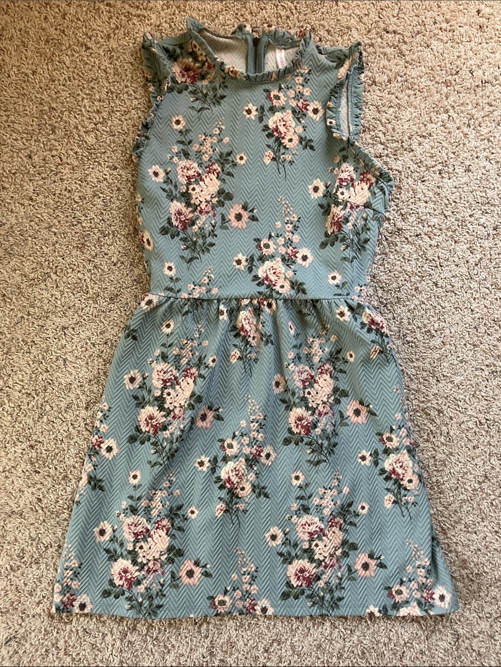 Xhilaration Blue and Pink Floral Midi Dress